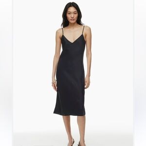 New with tags Aritzia only slip satin dress Elegant Black Slip Dress